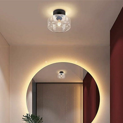 Simple Geometry Glass Warm Ceiling Light for Hallway Corridor and Bedroom