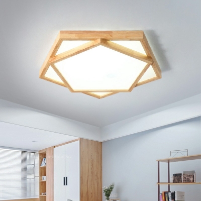 Ultra-Modern Ceiling Mounted Fixture Wood Flush Ceiling Light for Bedroom