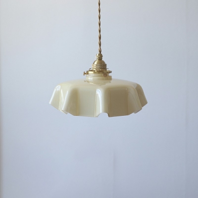 1 Light Contemporary Square Pendant Light Milk Glass Ceiling Light