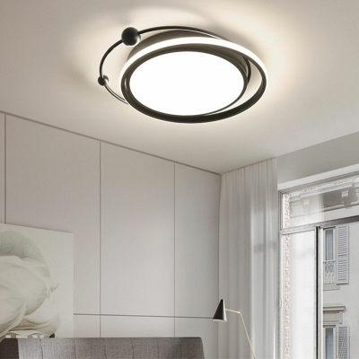 3-Light Ceiling Light Fixture Modern Style Circle Shape Metal Flush Mount Led Lights