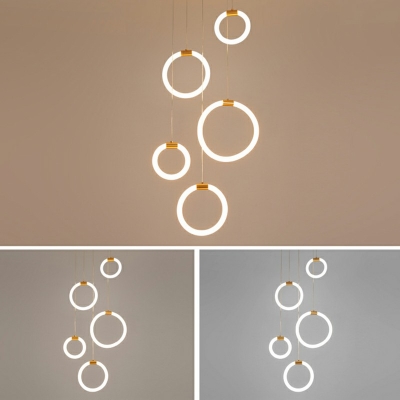 5 Lights Cluster Pendant Modern Dimmable Metal Shade Cluster Pendant Light for Kitchen