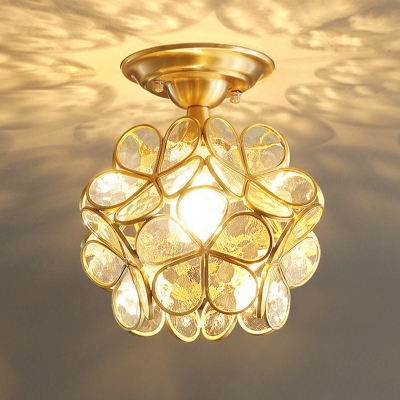 Creative Glass Warm Decorative Ceiling Light Colonial Style for Hotel and Dinning Room
