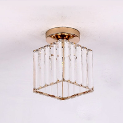 Cube Shaped LED Flushmount Light Nordic Style Crystal Celling Light for Aisle Bedroom