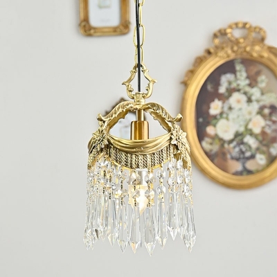 Modern Simple Drop Pendant Crystal Hanging Light Fixtures for Bedroom Living Room