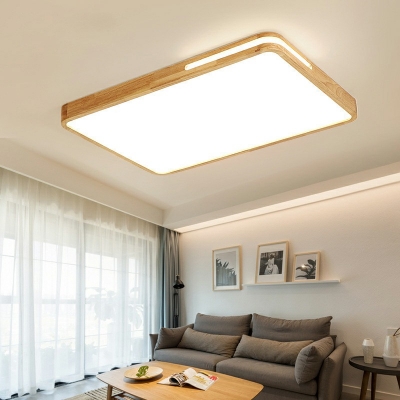 Modern Style LED Flushmount Light Nordic Style Woodl Acrylic Celling Light for Bedroom
