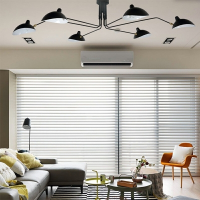 Postmodern Style Metal Pendant Light 6 Lights Spider Shaped LED Chandelier Light for Dinning Room Living Room