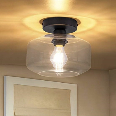 Simple Geometry Glass Warm Ceiling Light for Hallway Corridor and Bedroom
