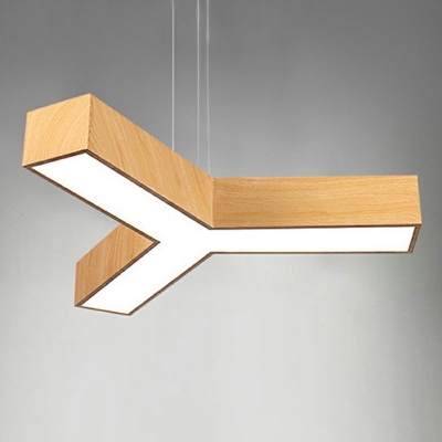 1-Light Hanging Pendant Lights Minimalist Style Y-Shaped Metal Suspension Light