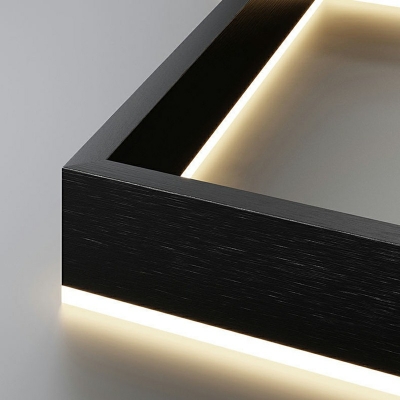 1-Light Pendant Light Kit Minimal Style Square Shape Metal Suspension Light