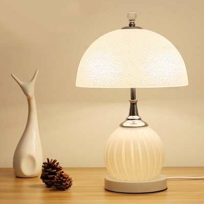 Contemporary Table Light White Glass Nights and Lamp for Bedroom