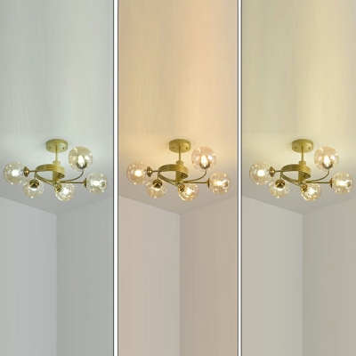 Creative Glass Warm Decorative Ceiling Light 5 Lights for Hallway and Bedroom