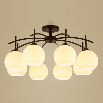 Creative Glass Warm Decorative Ceiling Light 8 Lights for Restaurant and Hotel Lobby