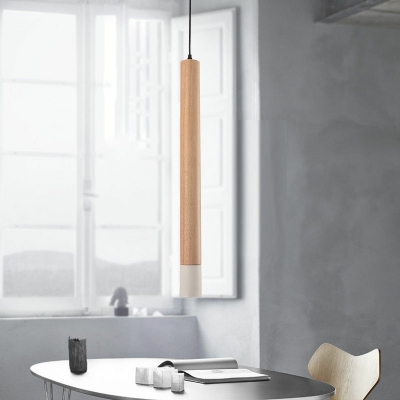 Flute Wood Mini Pendant Light Fixtures Modern Simplicity Hanging Light for Dinning Rooom