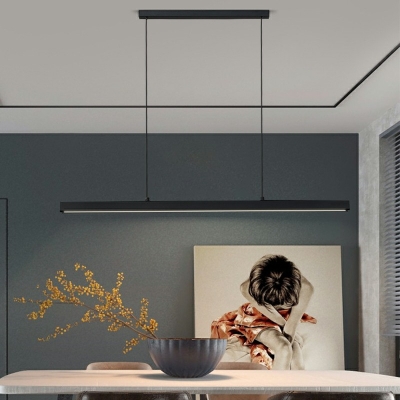 LED Island Lighting Contemporary Black Minimalism Pendant Lighting Fixtures for Dinning Room