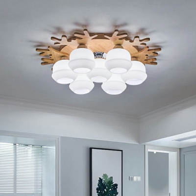 Modern Flush Mount Ceiling Light Fixtures Wood Flush Ceiling Light for Living Room