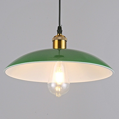 Modern Industrial Barn Light Pendant Wrought Iron Pendant Light in Green