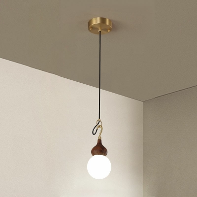 Modern Simple Down Lighting Wood Suspension Pendant Light for Living Room Bedroom