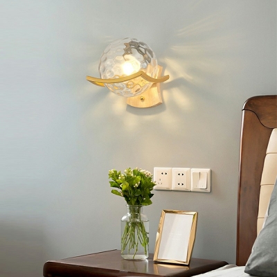 Modern Simple Warm Wooden Wall Sconce Creative Indoor Light for Bedside and Corridor