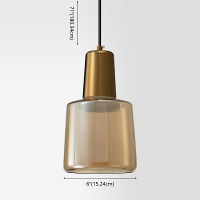 Modern Style LED Pendant Light Nordic Style Platting Metal Glass Hanging Light for Bedside