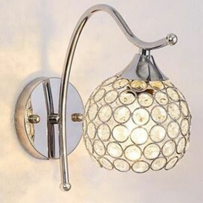 Modern Style Wall Sconce Round Shape Crystal Wall Mounted Light for Dining Room