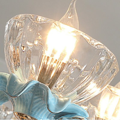 Nordic Style LED Chandelier Light 8 Lights Postmodern Style Crystal Pendant Light for Living Room