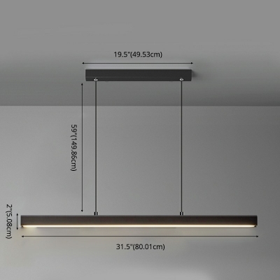 Ultra-Modern Island Liner Shape Pendant Light Fixtures for Office Meeting Room