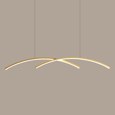2 Lights Arc Shade Hanging Light Modern Style Acrylic Pendant Light for Living Room