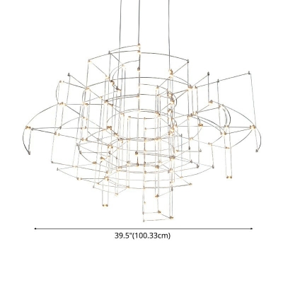 Contemporary Sputnik Light Fixture Gypsophila Prismatic Optical Crystal and Metal Chandelier