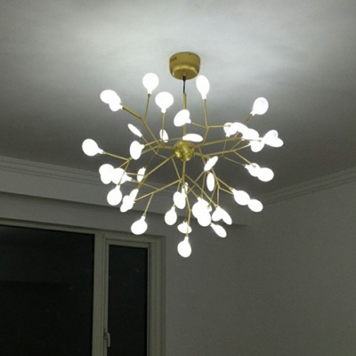 Gold Firefly Chandelier Pendant Light Glass and Metal Modern Creative Ceiling Chandelier for Living Room