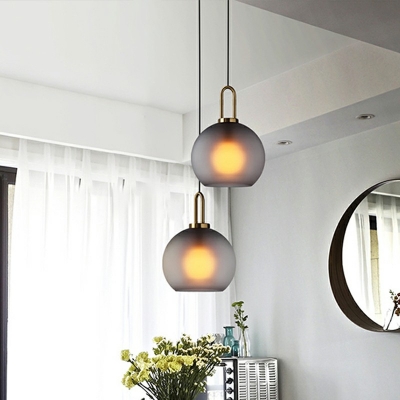Industrial Hanging Pendant Lights Glass Hanging Lamp Kit for Bedroom Living Room