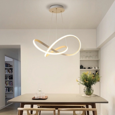 Modern Linear Chandelier Simply 1 Light Hanging Lamps for Living Room Bedroom