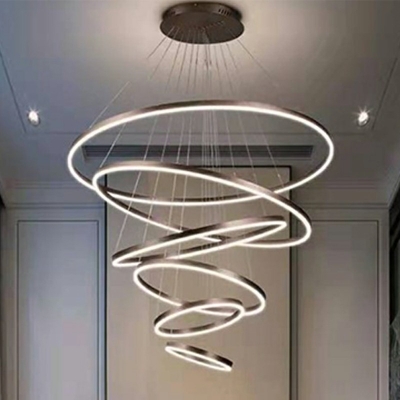 Modern Style LED Pendant Light 6 Lights Nordic Style Metal Acrylic Chandelier Light for Living Room