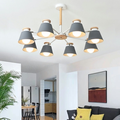 Nordic Style 8 Lights Modern Chandelier Lighting Fixtures Minimalism Macaron Pendant Lighting for Living Room