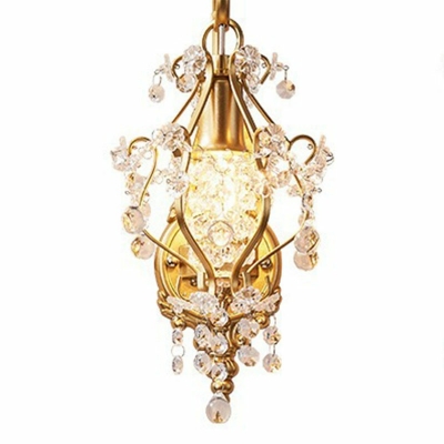 Vintage 1 Light Brass Wall Sconce Light Fixture Traditional American Glass Bathroom Surface Wall Sconce