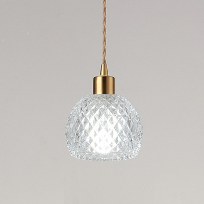 1-Light Pendant Light Kit Modern Style Ball Shape Metal Hanging Light Fixture
