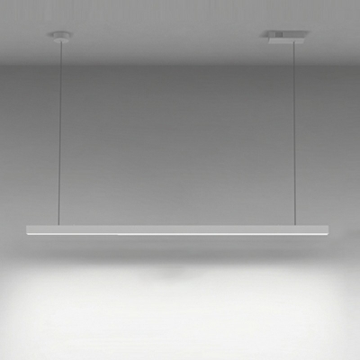 1 Light Strip Shade Hanging Light Modern Style Metal Pendant Light for Dining Room