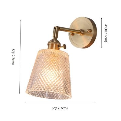 1-Light Wall Lighting Ideas Traditional Style Conical Shape Glass Sconce Light Fixture