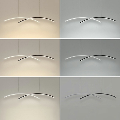 2 Lights Linear Pendant Lighting Contemporary Pendant Lighting Fixtures