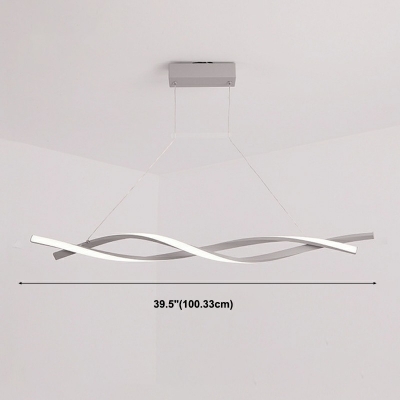2 Lights Reverse Shade Hanging Light Modern Style Acrylic Pendant Light for Living Room