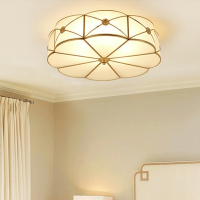 6-Light Flush Mount Chandelier Traditional Style Clover Shape Metal Ceiling Lighting