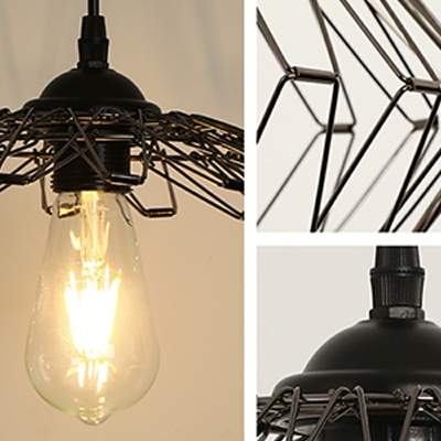 Contemporary Lantern Drum Hanging Light Fixtures Metal Hanging Pendant Light