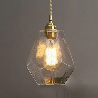 Glass Industrial Pendant Lighting Fixtures 1 Light Vintage Hanging Ceiling Lights for Bedroom