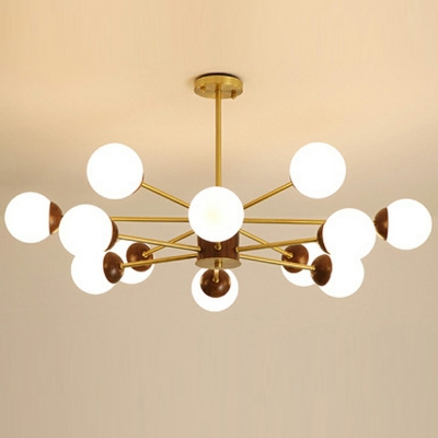 Modern Chandelier 12 Light Wood Material Hanging Lamps for Living Room Bedroom