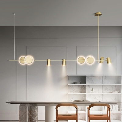 Modern Creative Decorative Linear Chandelier Track Light for Restaurant and Bar Hallway