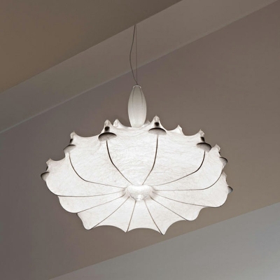 Modern Simple Down Lighting Silk Material Hanging Light Fixtures for Bedroom Living Room