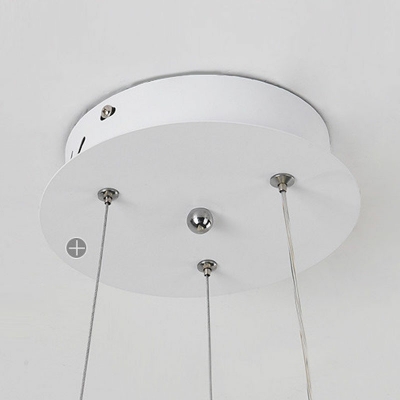 Modern Style Spiral Shade Pendant Light Aluminum 2 Lights Hanging Light for Living Ronm