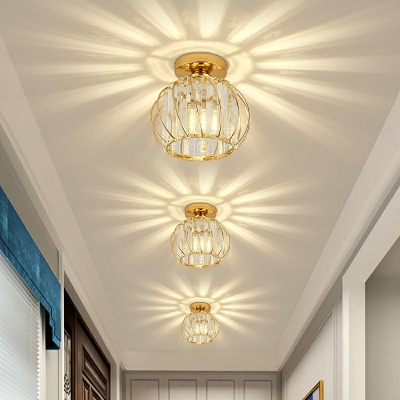 Nordic Minimalist Crystal Ceiling Light for Hallway Corridor and Bedroom