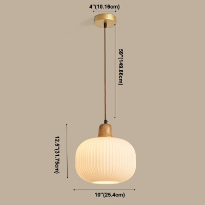 Nordic Style LED Pendant Light Modern Style Wood Glass Hanging Light for Kitchen