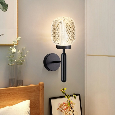Nordic Style LED Wall Sconce Light Modern Style Metal Glass Wall Light for Bedside