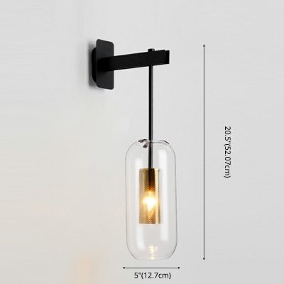 Nordic Style LED Wall Sconce Light Modern Style Metal Glass Wall Light for Courtyard Aisle